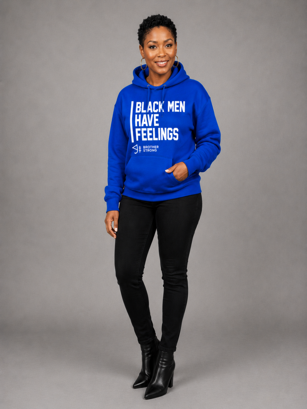 Black Men Have Feelings Hoodie Legacy Collection • Royal Blue/ White
