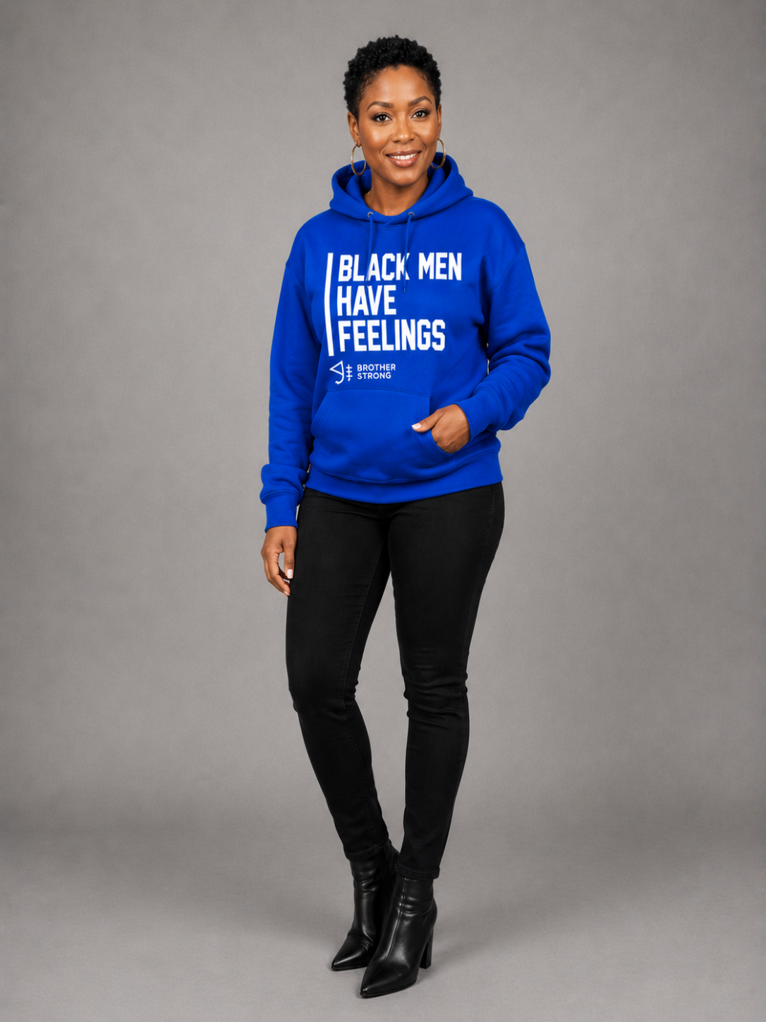 Black Men Have Feelings Hoodie Legacy Collection • Royal Blue/ White