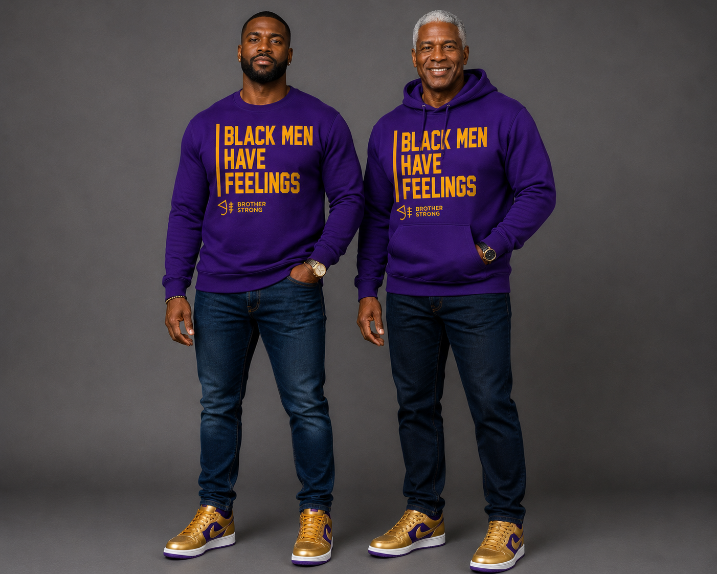 Black Men Have Feelings Hoodie Legacy Collection • Purple / Gold