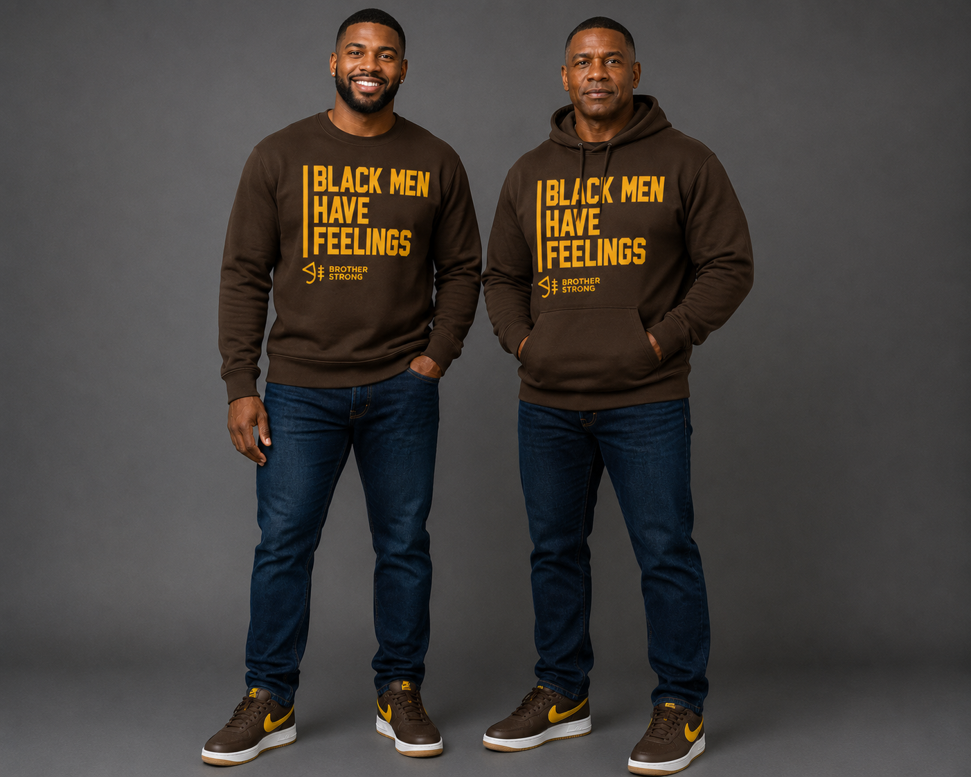 Black Men Have Feelings Crewneck Legacy Collection • Brown / Gold