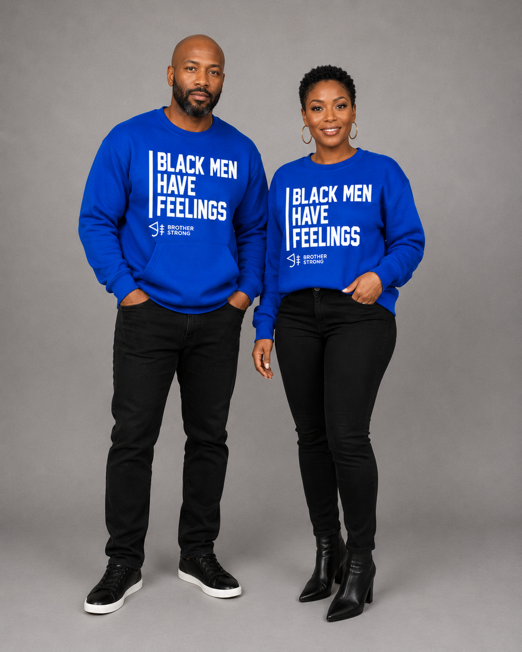 Black Men Have Feelings Crewneck Legacy Collection • Royal Blue/ White
