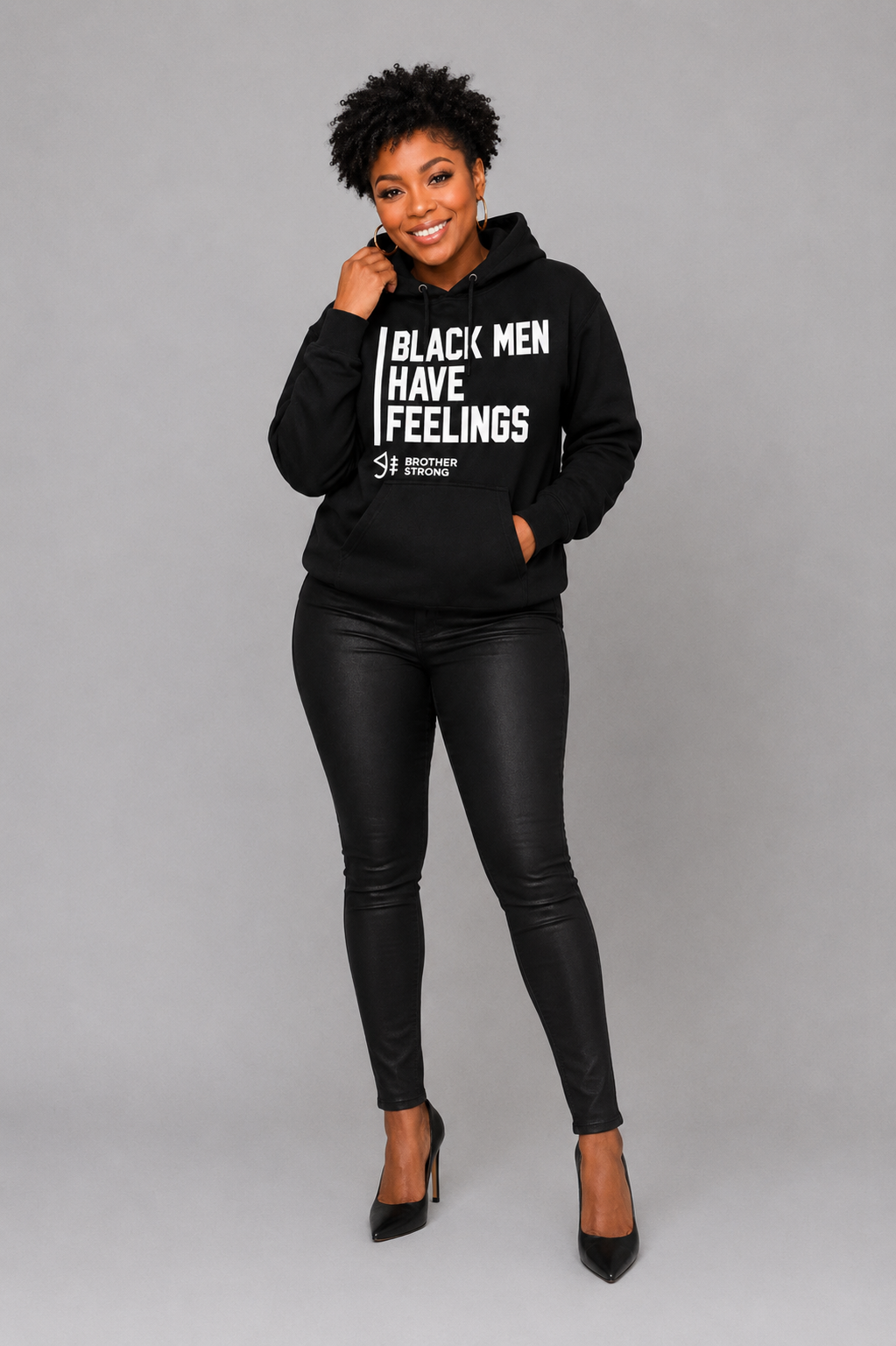 Black Men Have Feelings Black Signature Hoodie