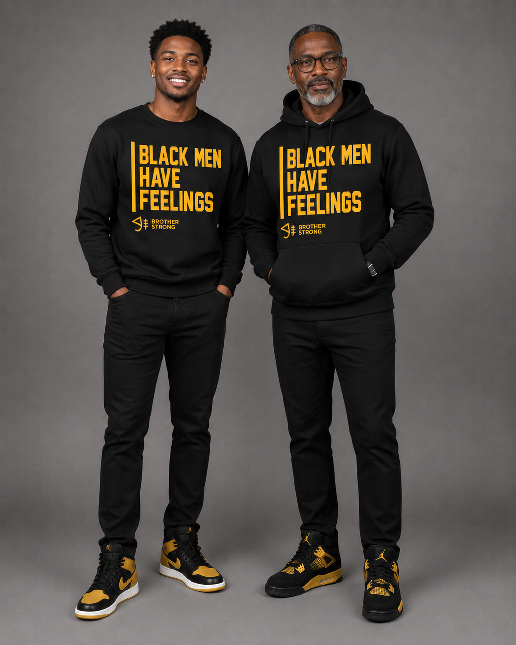 Black Men Have Feelings Hoodie Legacy Collection • Black / Gold