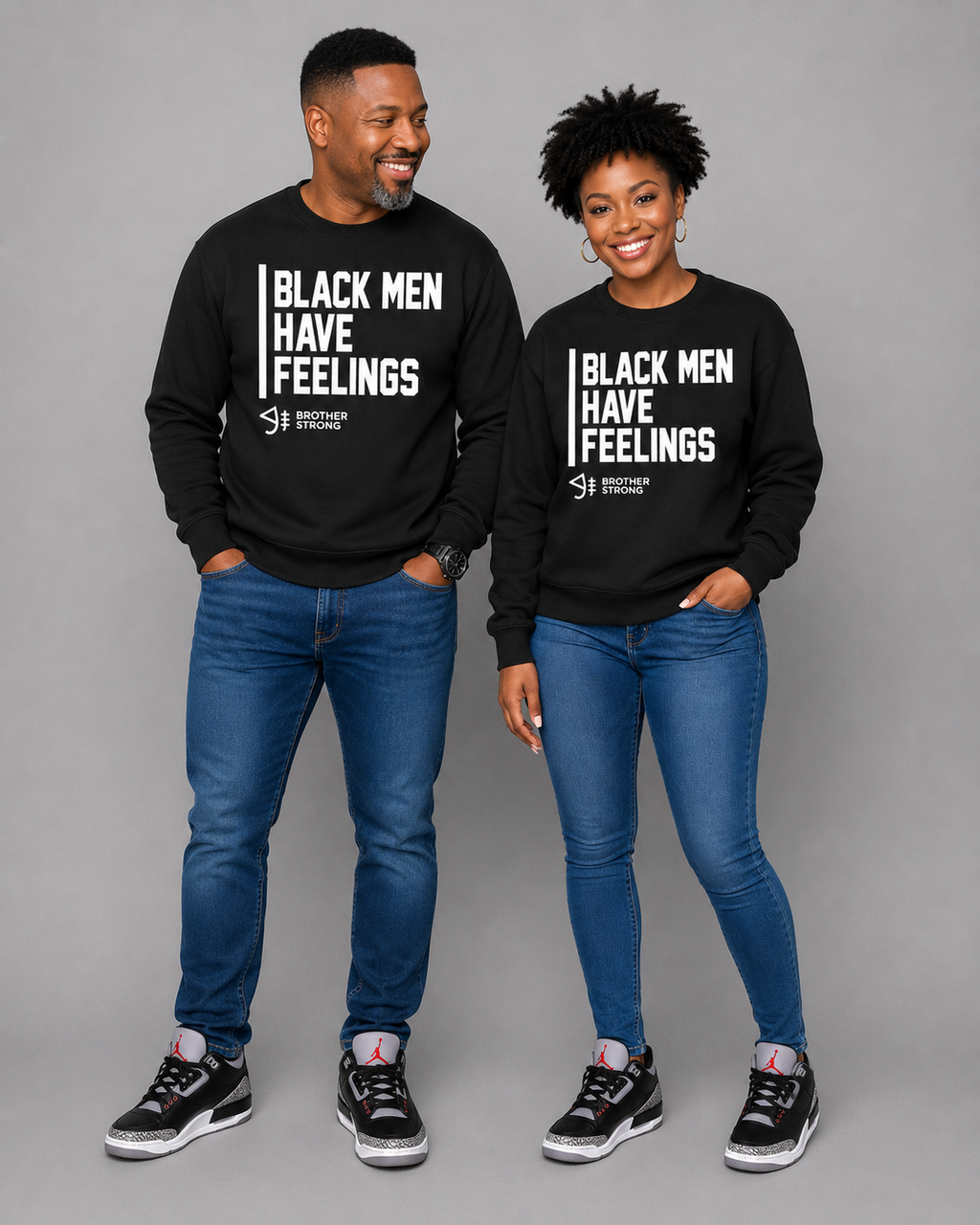 Black Men Have Feelings Black Signature Crewneck