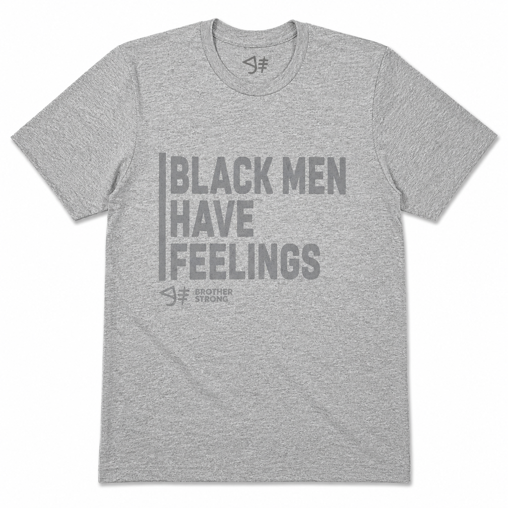 Black Men Have Feelings Signature Tee • Athletic Heather Gray