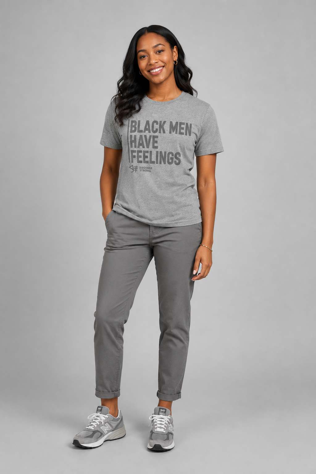 Black Men Have Feelings Signature Tee • Athletic Heather Gray