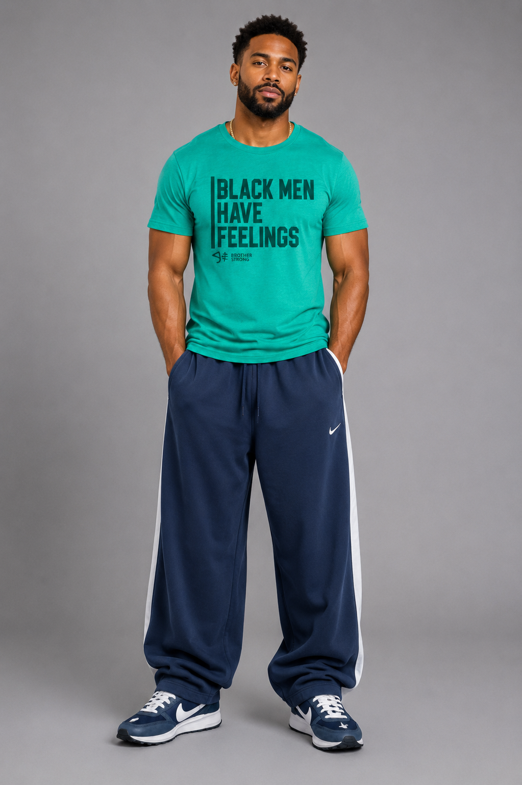 Black Men Have Feelings Signature Tee • Mint Green Heather