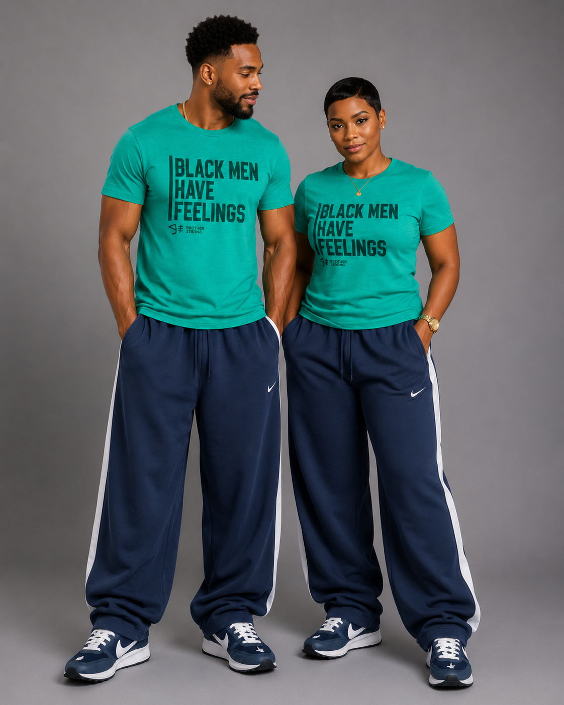 Black Men Have Feelings Signature Tee • Mint Green Heather