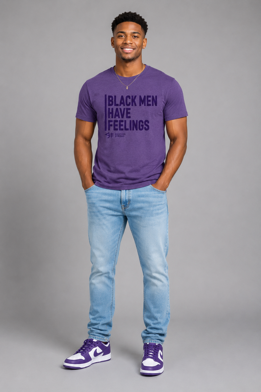 Black Men Have Feelings Signature Tee – Purple Heather