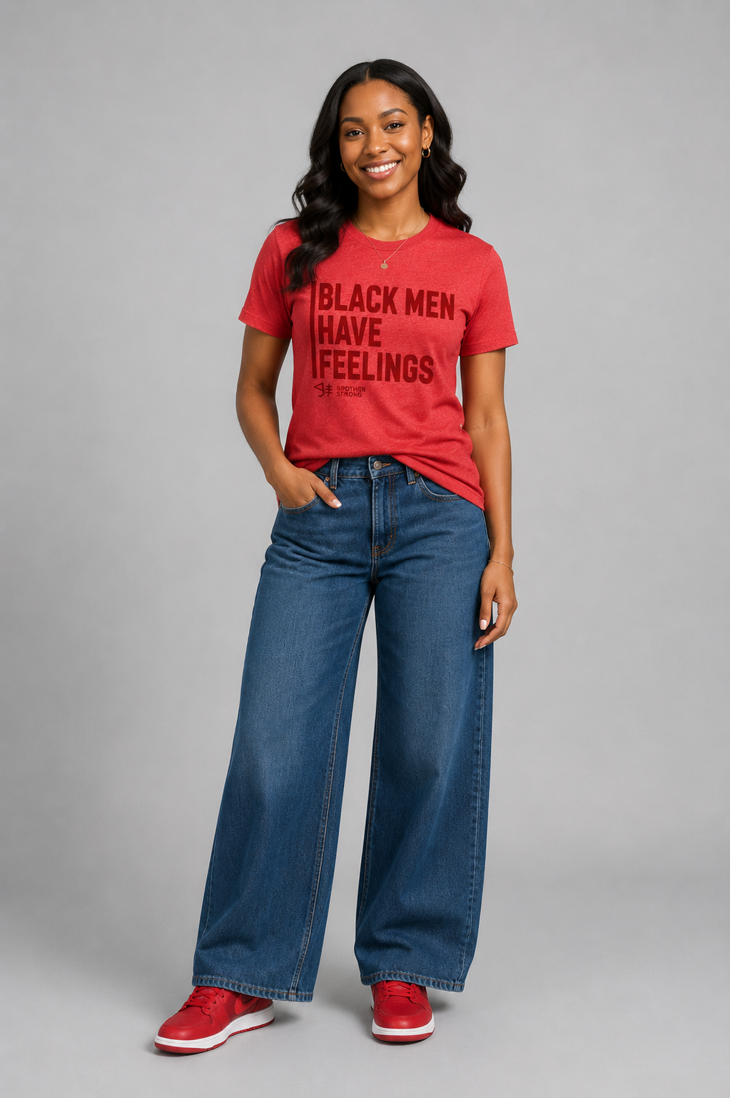 Black Men Have Feelings Signature Tee • Red Heather
