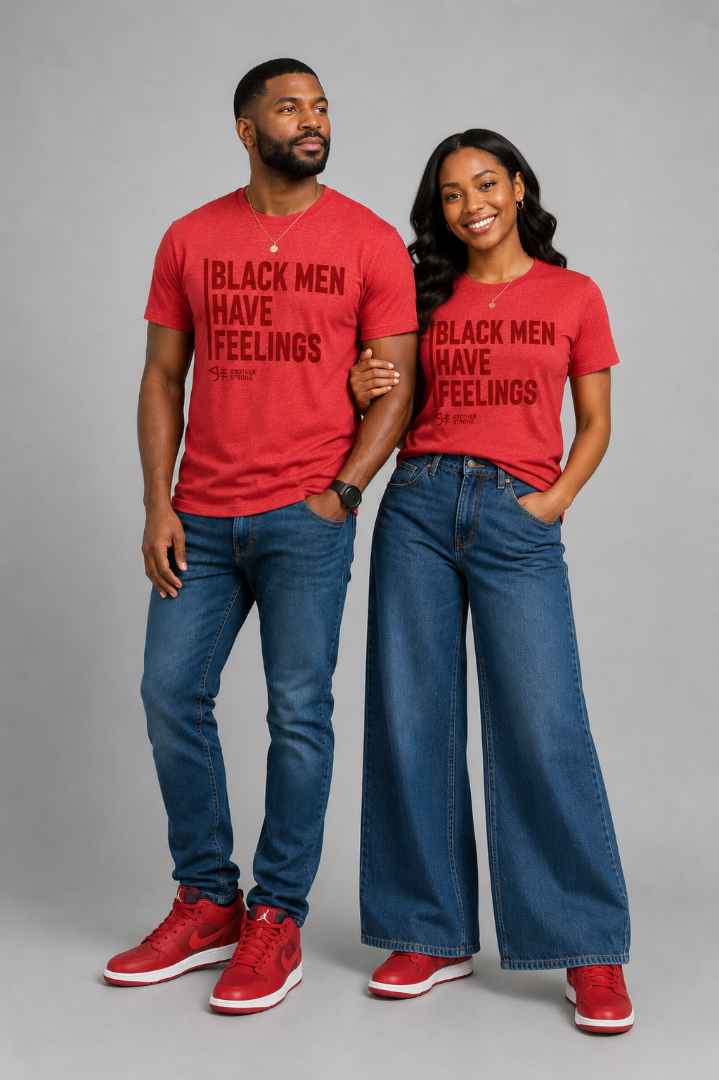 Black Men Have Feelings Signature Tee • Red Heather