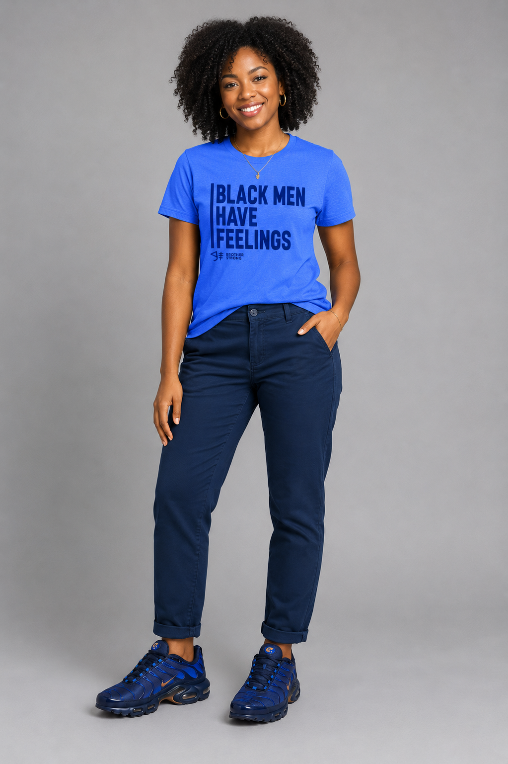 Black Men Have Feelings Signature Tee • Royal Blue Heather