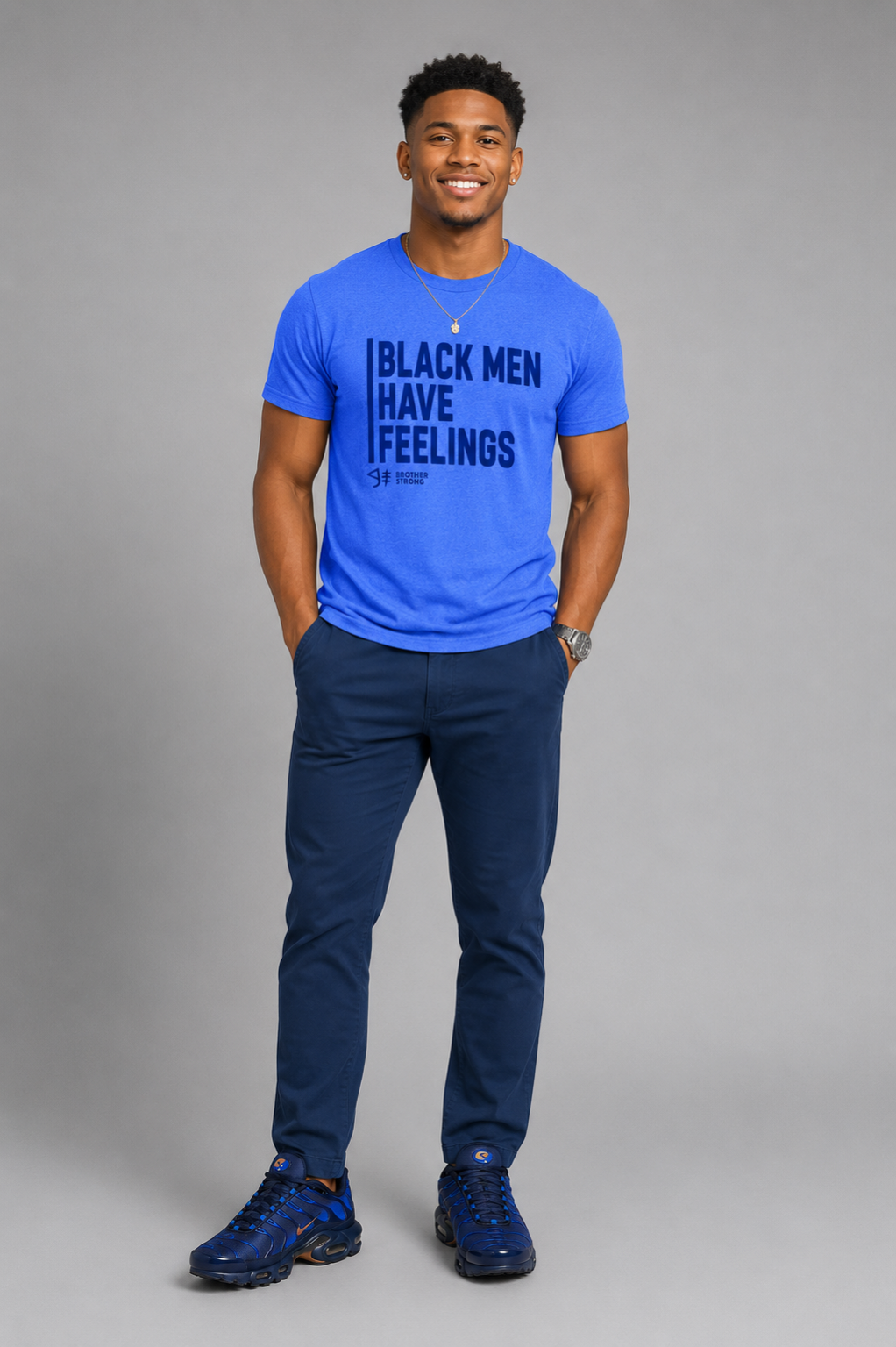 Black Men Have Feelings Signature Tee • Royal Blue Heather