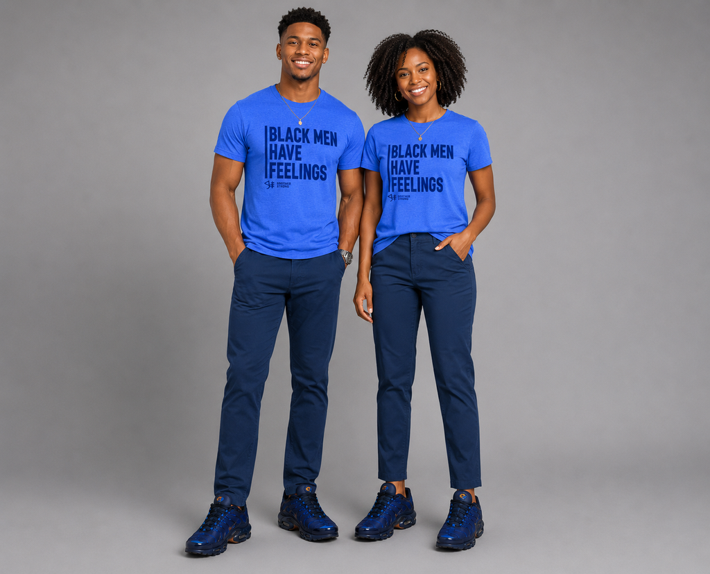Black Men Have Feelings Signature Tee • Royal Blue Heather
