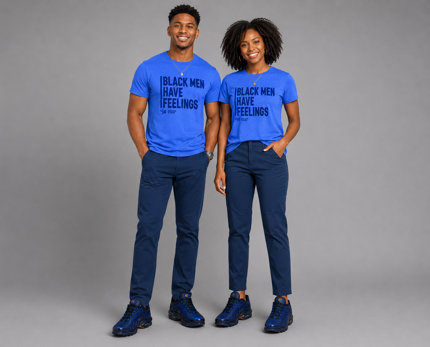 Black Men Have Feelings Signature Tee • Royal Blue Heather