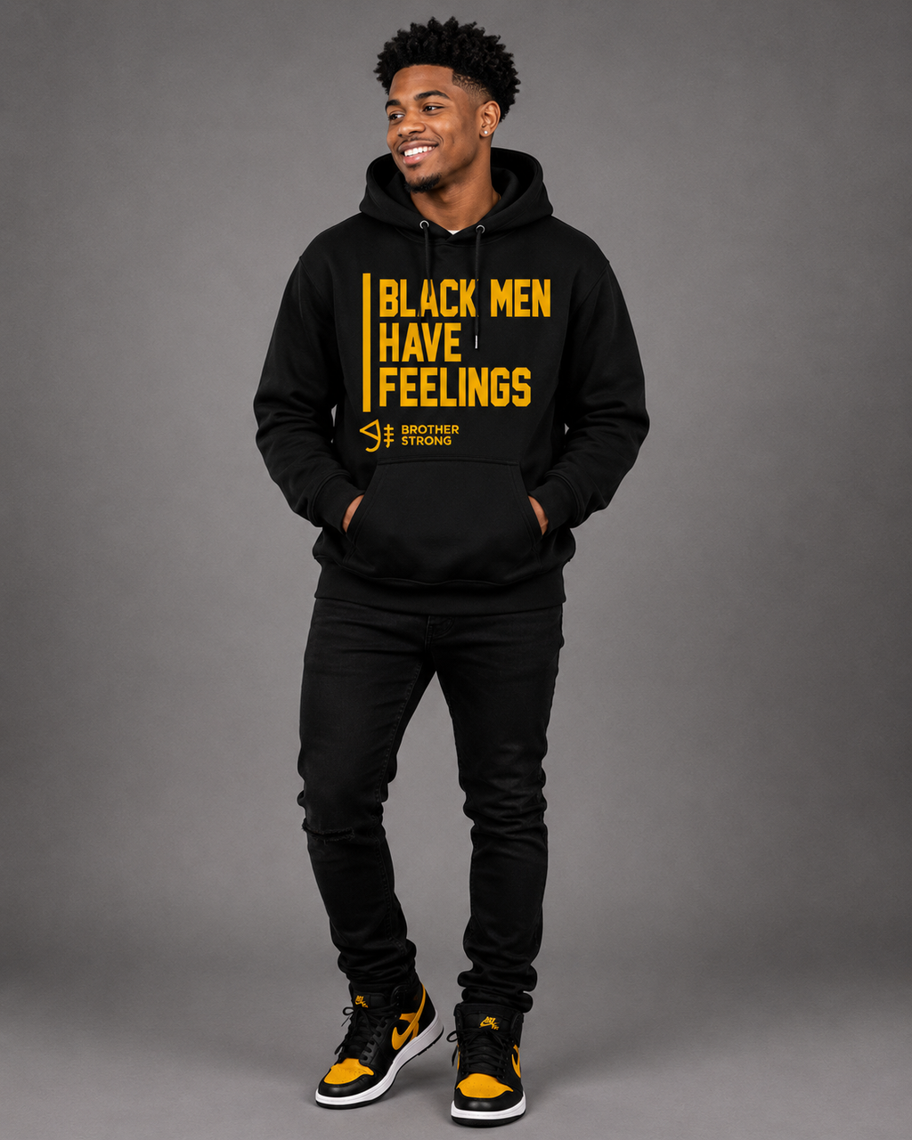 Black Men Have Feelings Hoodie Legacy Collection • Black / Gold