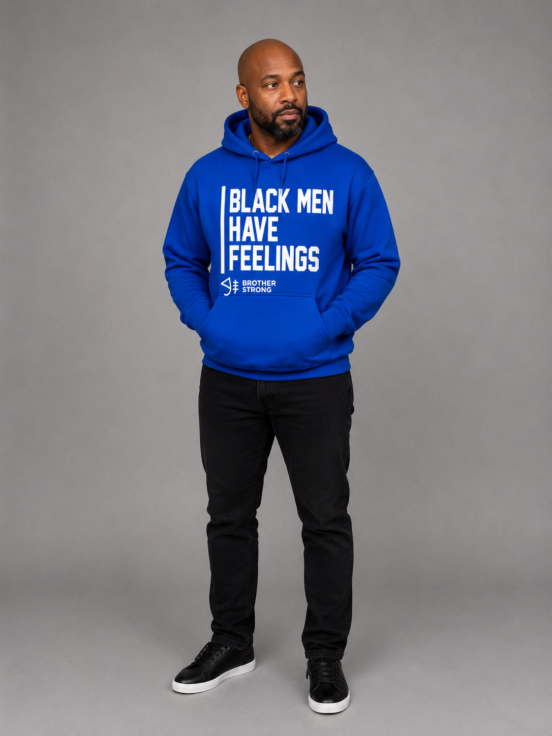 Black Men Have Feelings Hoodie Legacy Collection • Royal Blue/ White