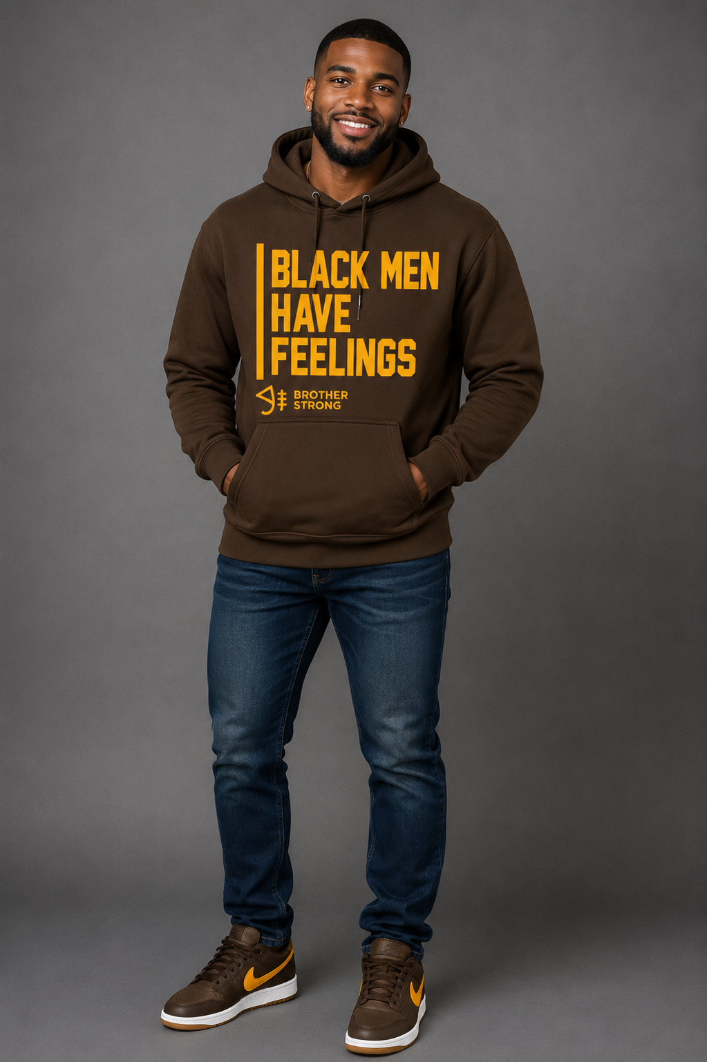 Black Men Have Feelings Hoodie Legacy Collection • Brown / Gold